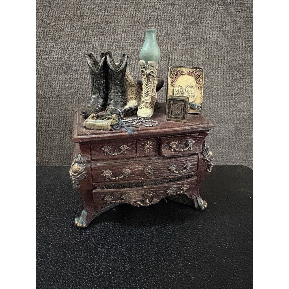 Country Western Victorian Trinket Box, Cowboy Boots,‎ Popular Imports